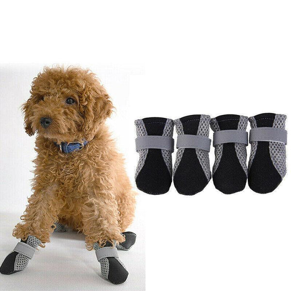 4Pcs L Size Anti Slip Waterproof Protective Dog Shoes Rain Boots Pet Socks Booties Dog Clothing & Shoes