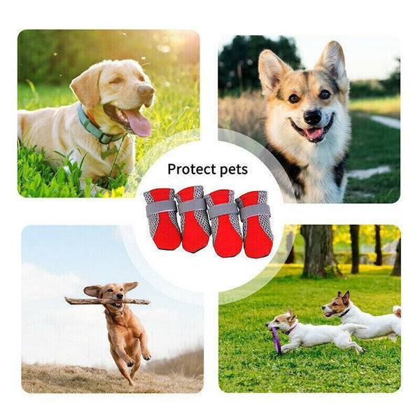 4Pcs S Size Anti Slip Waterproof Protective Dog Shoes Rain Boots Pet Socks Booties Blue Shoe Covers