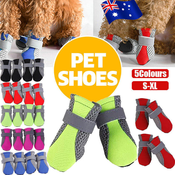 4Pcs Xl Size Anti Slip Waterproof Protective Dog Shoes Rain Boots Pet Socks Booties Green Dog Clothing & Shoes