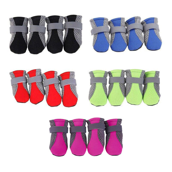 4Pcs Xl Size Anti Slip Waterproof Protective Dog Shoes Rain Boots Pet Socks Booties Green Dog Clothing & Shoes