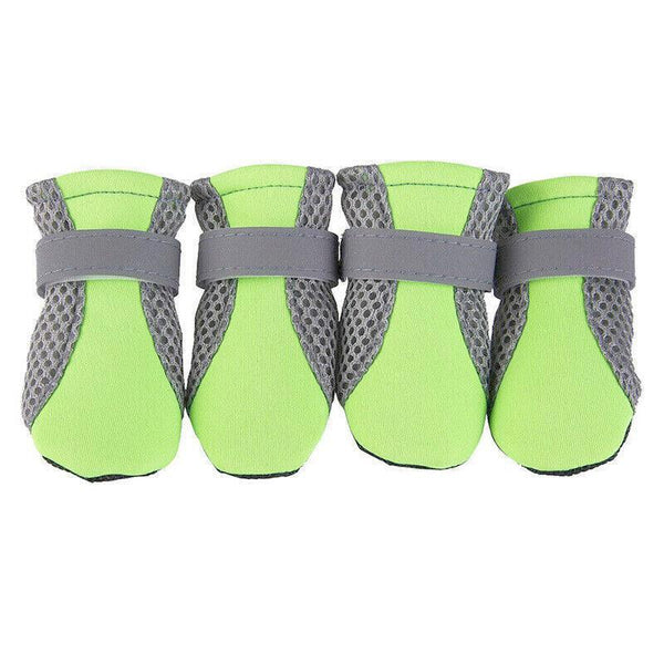 4Pcs Xl Size Anti Slip Waterproof Protective Dog Shoes Rain Boots Pet Socks Booties Green Dog Clothing & Shoes