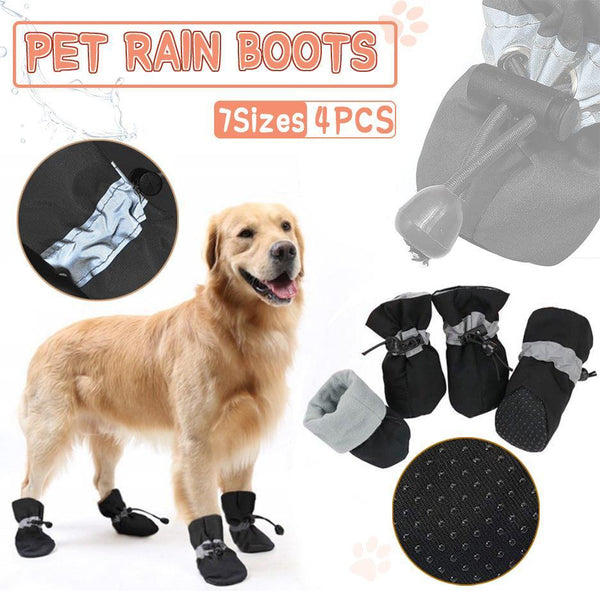 Set Anti Slip Waterproof Protective Dog Shoes Rain Boots Pet Socks Booties 4Pcs Dog Clothing & Shoes