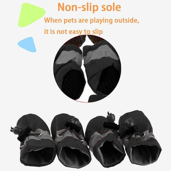 Set Anti Slip Waterproof Protective Dog Shoes Rain Boots Pet Socks Booties 4Pcs Dog Clothing & Shoes