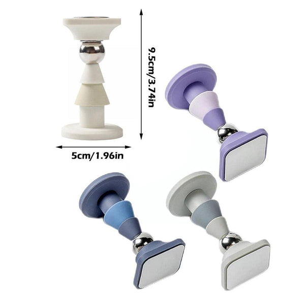 Silicone Silent Door Stopper With Suction Base And Secure Hold Catch Design Blue Door Stops