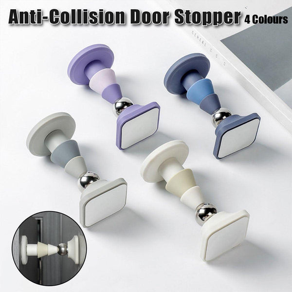 Silicone Silent Door Stopper With Suction Base And Secure Hold Catch Design Purple Door Stops