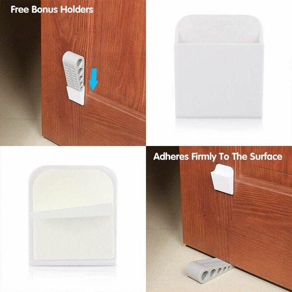 3Pcs Rubber Grip Wedge Door Stoppers Floor Carpet Heavy Duty Security Door Stops