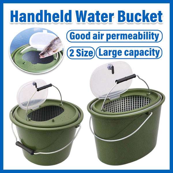 Double Live Fish Bucket Breathable Storage Container For Fishing Size M Tackle Boxes & Bags
