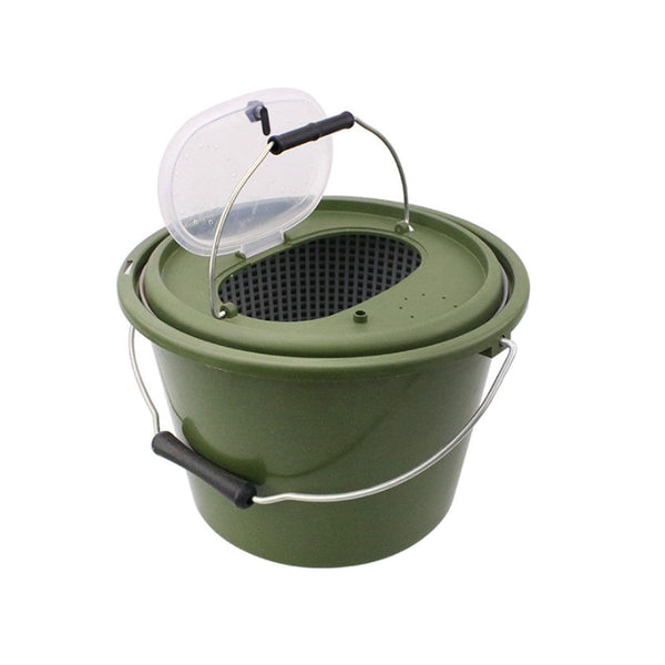 Double Live Fish Bucket Breathable Storage Container For Fishing Size M Tackle Boxes & Bags