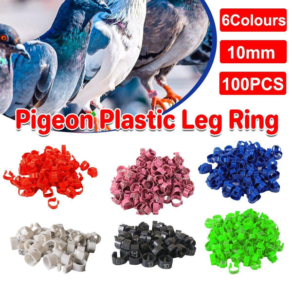 100X 001 100 Digital Numbered Bird Leg Band Rings Clip For Pigeon Parrot Poultry Black Small Animal Supplies