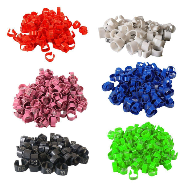 100X 001 100 Digital Numbered Bird Leg Band Rings Clip For Pigeon Parrot Poultry Black Small Animal Supplies