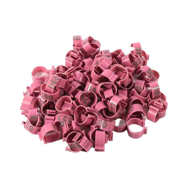 100X 001 100 Digital Numbered Bird Leg Band Rings Clip For Pigeon Parrot Poultry Black Small Animal Supplies