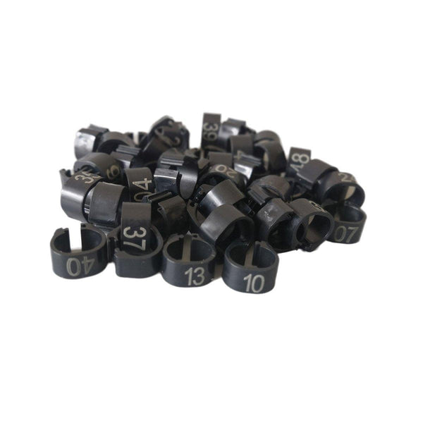 100X 001 100 Digital Numbered Bird Leg Band Rings Clip For Pigeon Parrot Poultry Black Small Animal Supplies