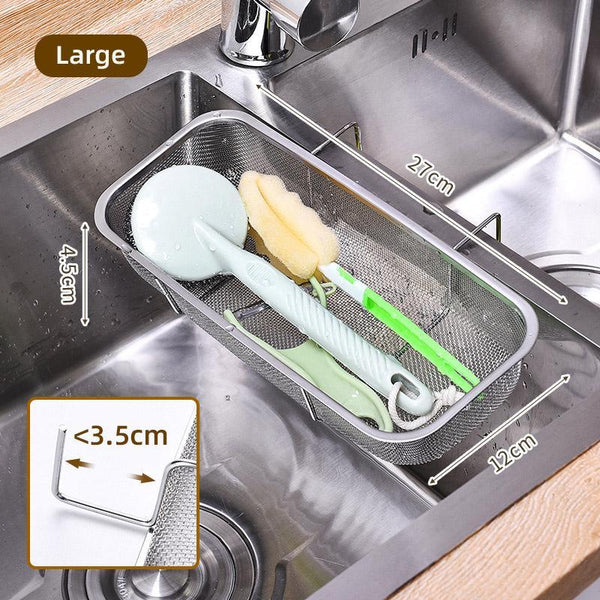 Stainless Steel Sink Drainer Basket Rack For Kitchen Dish Drying And Storage Colanders Strainers & Sifters