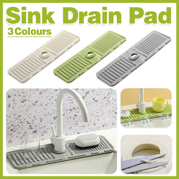 Faucet Draining Pad Narrow Sink Splash Guard Mat For Washbasin Water Catcher Grey Other Kitchen Gadgets