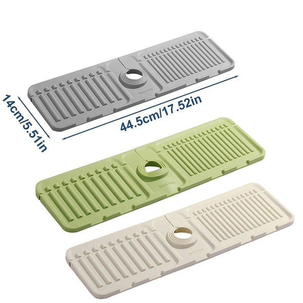 Faucet Draining Pad Narrow Sink Splash Guard Mat For Washbasin Water Catcher Grey Other Kitchen Gadgets