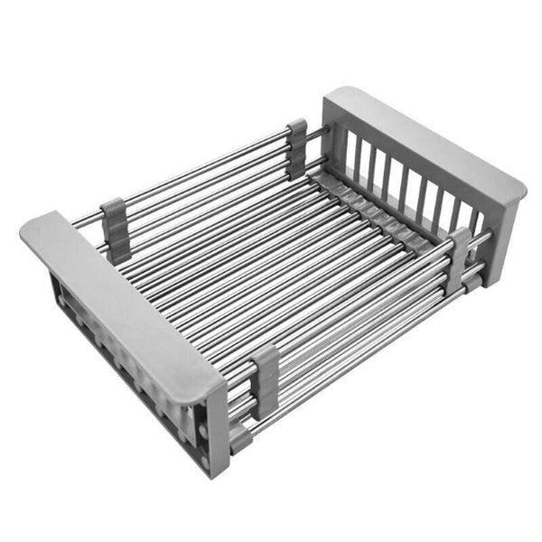 Stainless Steel Storage Sink Drain Basket Dish Drying Rack Kitchen Organizer Au Racks & Holders