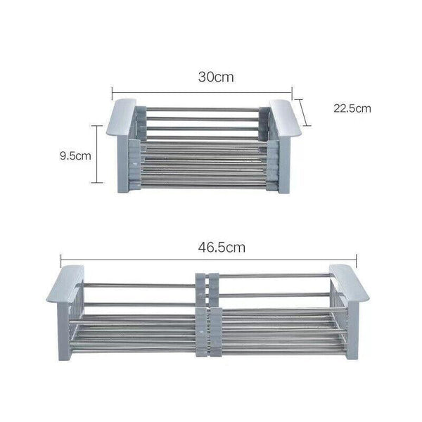 Stainless Steel Storage Sink Drain Basket Dish Drying Rack Kitchen Organizer Au Racks & Holders