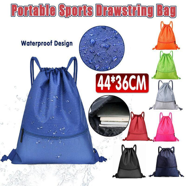 Backpack Sport Pack String Tote Gym Bag Cinch Sack School Drawstring Capacity Grey Gym Bags
