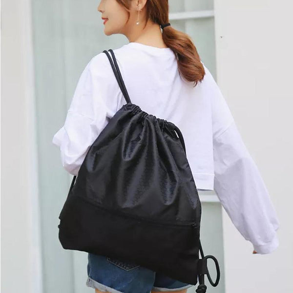 Backpack Sport Pack String Tote Gym Bag Cinch Sack School Drawstring Capacity Grey Gym Bags