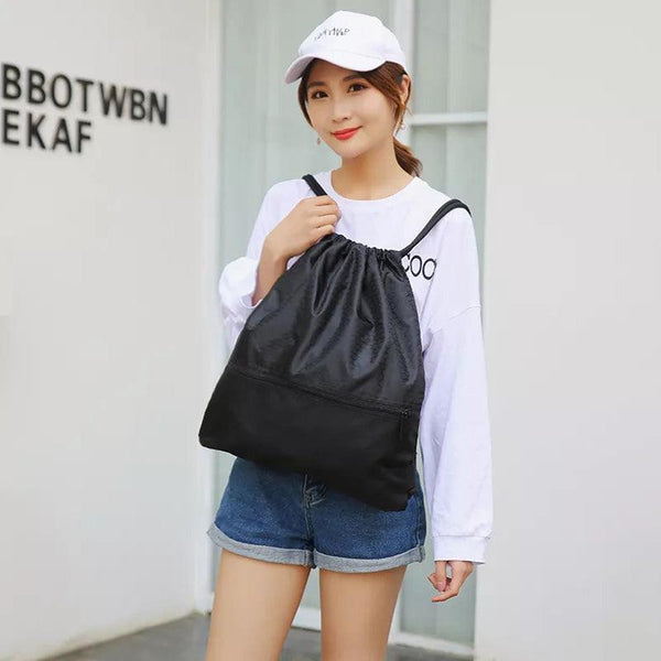 Backpack Sport Pack String Tote Gym Bag Cinch Sack School Drawstring Capacity Grey Gym Bags