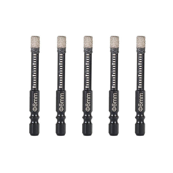 5Pcs Dry Diamond Core Drill Bit 6Mm Holesaw Cut Marble Tile Porcelain Granite Drill Bits