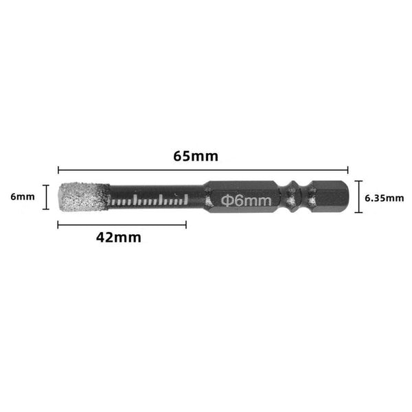 5Pcs Dry Diamond Core Drill Bit 6Mm Holesaw Cut Marble Tile Porcelain Granite Drill Bits