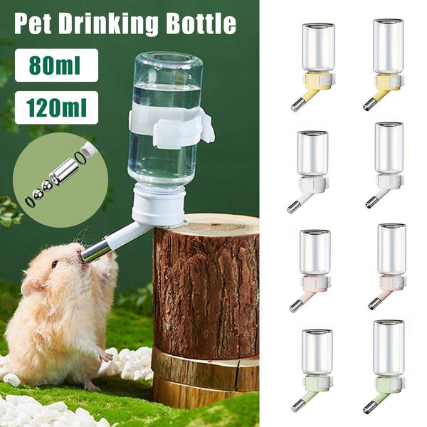Pet Water Bottle For Hamster Guinea Pig Rabbit Vacuum Drinking Feeder Kettle 120Ml Pink Dishes Feeders & Fountains
