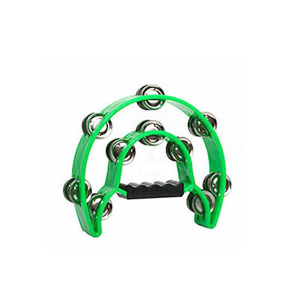 Double Half Moon Tambourine Handheld Musical Percussion Instrument Bell Drum Blue Tambourines