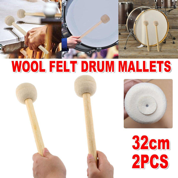 2Pcs Felt Drumsticks Gong Mallets Soft Hammer Accessories Percussion Tools Percussion Accessories