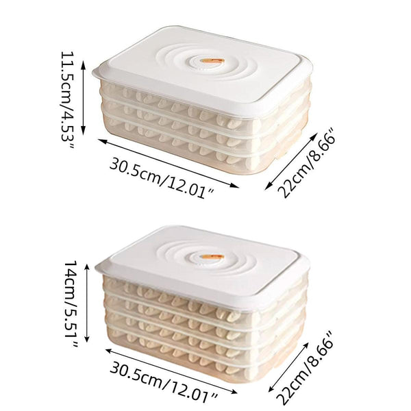 Large Capacity Dumpling Box Sealed Fresh Wonton Storage Container Green 4 Layer Food Storage Containers