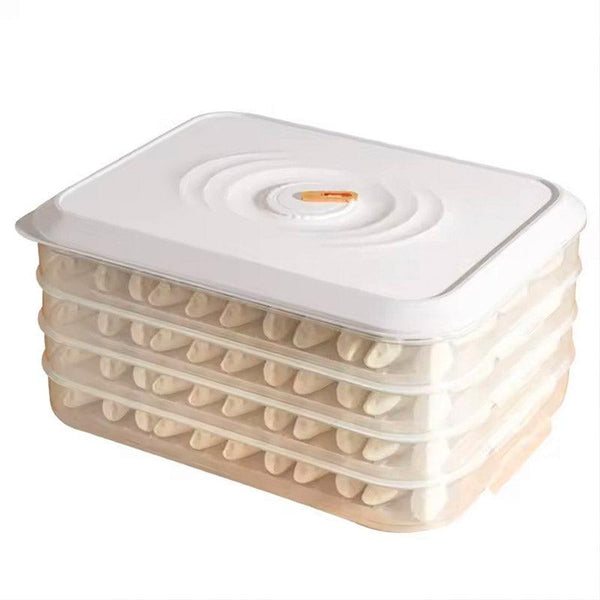 Large Capacity Dumpling Box Sealed Fresh Wonton Storage Container Green 4 Layer Food Storage Containers