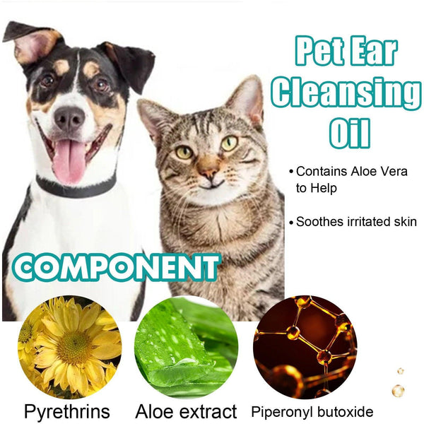 Pet Ear Cleaning Oil For Cats Dogs Deodorize Ears Universal Care Dog Grooming