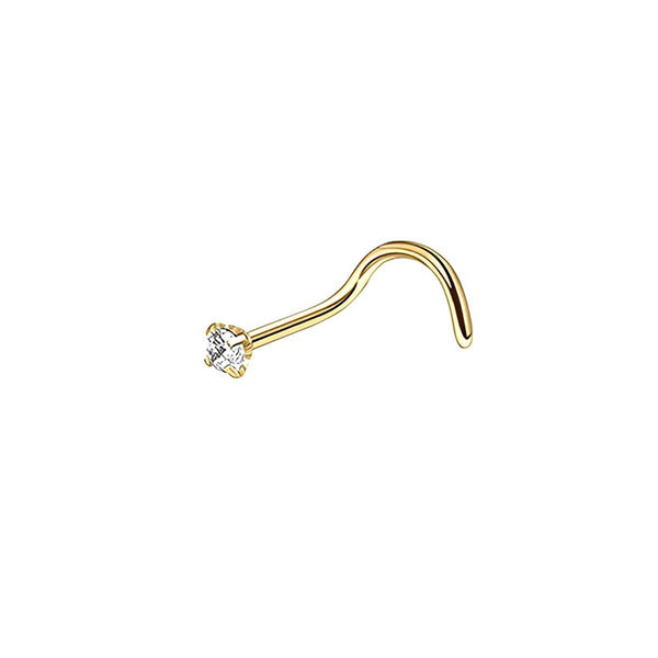 Stainless Steel Nosepiece With Gold Stud Stylish Piercing Jewellery Women Shaped Rod 2Mm Body Piercing Jewellery