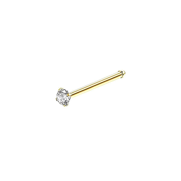 Stainless Steel Nosepiece With Gold Stud Stylish Piercing Jewellery Women Straight Rod 3Mm Body Piercing Jewellery