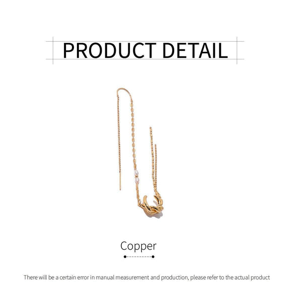 One Piece Pearl Wire Wrap Design Bone Cuff Clip For Women Earrings