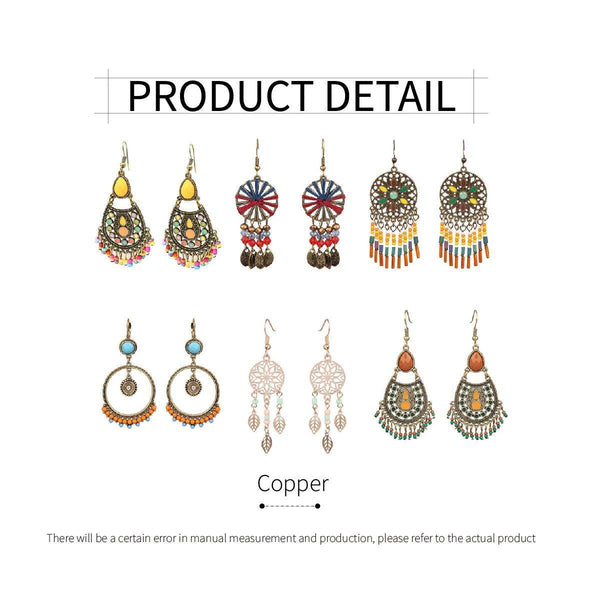 Retro Court Style Geometric Leaf Elegant Vintage Jewelry For Women Gift 1 Earrings