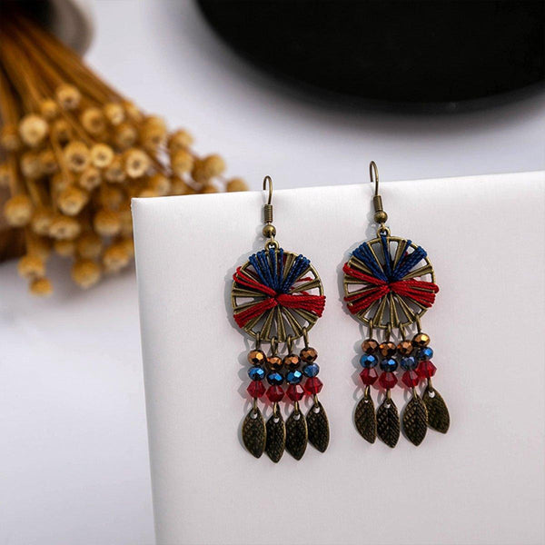 Retro Court Style Geometric Leaf Elegant Vintage Jewelry For Women Gift 1 Earrings
