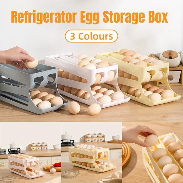 Sliding Egg Carton Refrigerator Storage For Kitchen Holder And Organizer Yellow Other Kitchen Storage