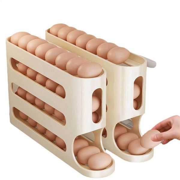 2Pcs 4 Tier Slide Egg Organizer Storage Box Ladder Design For Carton Holder Other Kitchen Storage