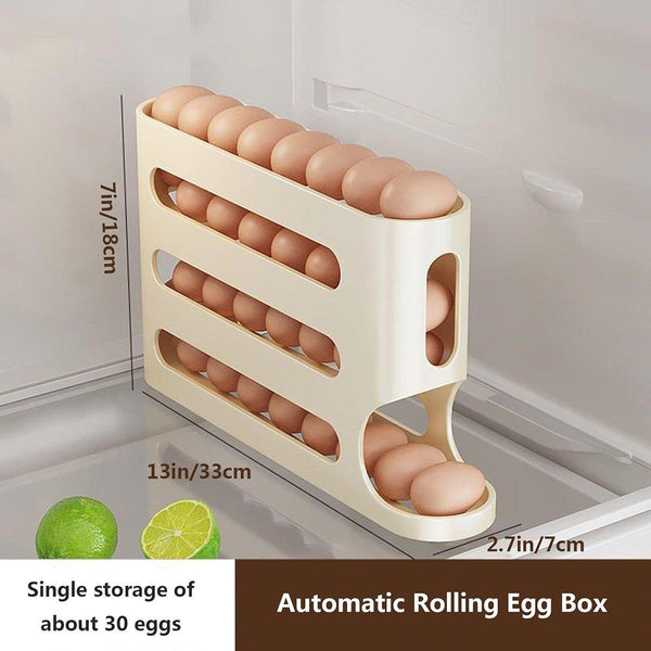 2Pcs 4 Tier Slide Egg Organizer Storage Box Ladder Design For Carton Holder Other Kitchen Storage