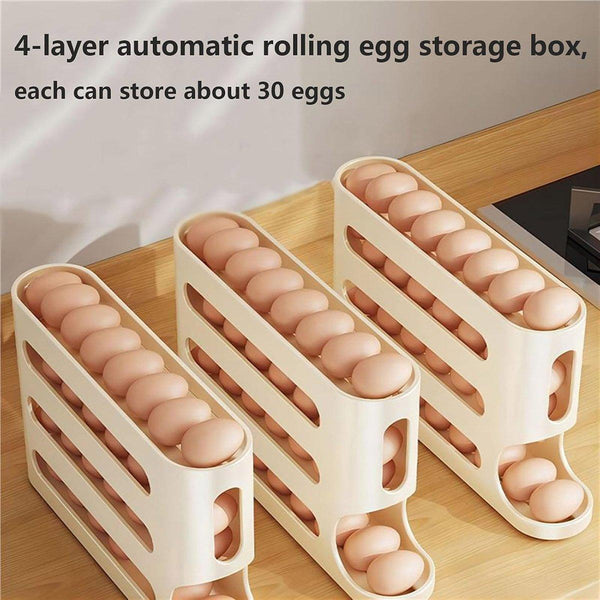 2Pcs 4 Tier Slide Egg Organizer Storage Box Ladder Design For Carton Holder Other Kitchen Storage