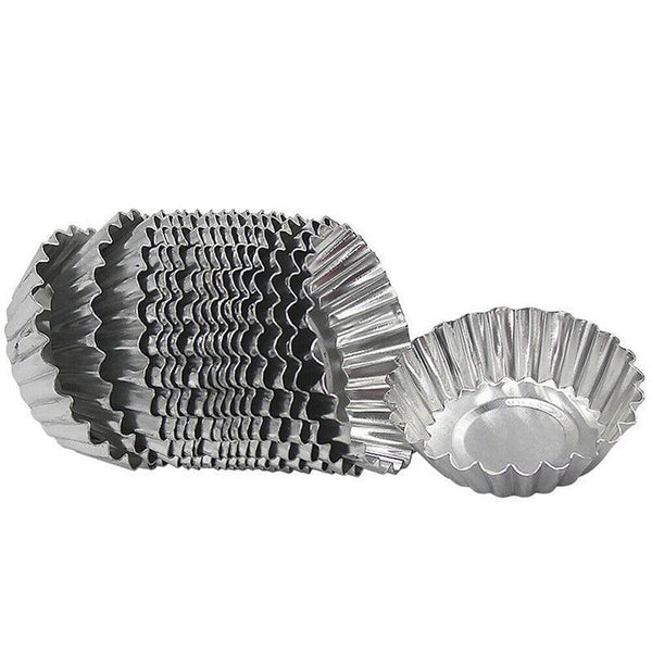 20Pcs Aluminium Egg Tart Moulds Non Stick Round Baking Cups For Cupcakes Pies Baking Cups & Cases
