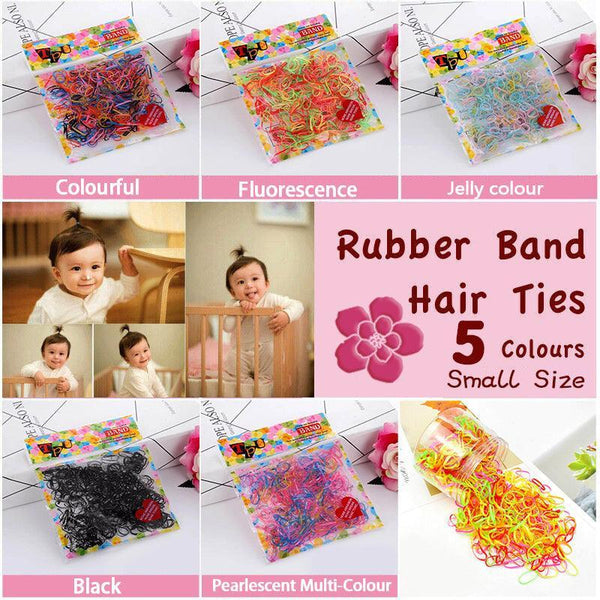 400Pcs Small Elastic Rubber Band Hair Ties Multi Colour Black Ponytail Holders Jelly Hair Accessories