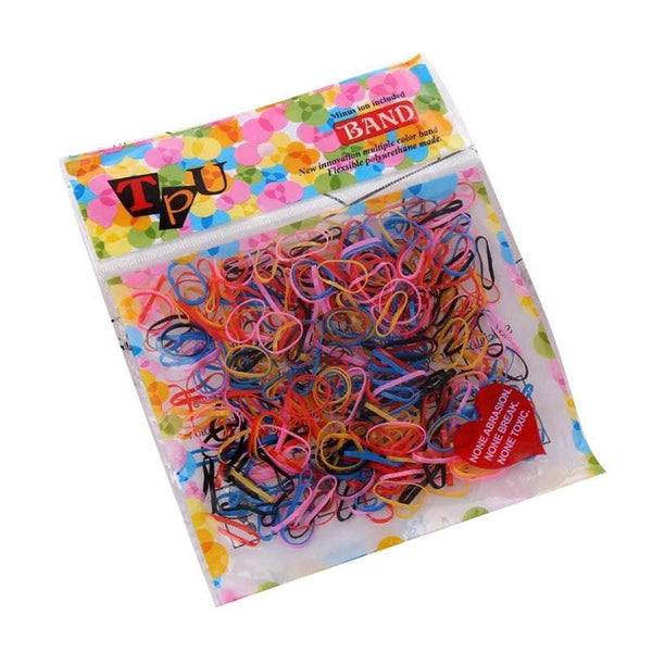 400Pcs Small Elastic Rubber Band Hair Ties Multi Colour Black Ponytail Holders Hair Accessories