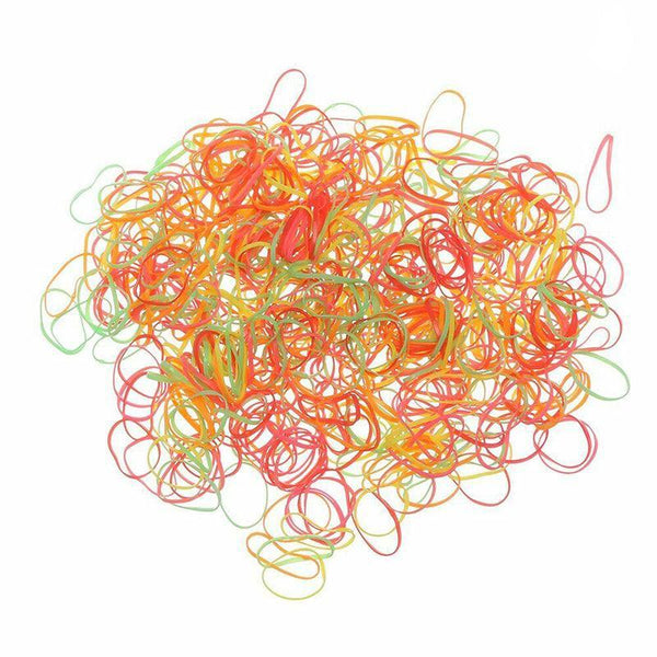 400Pcs Small Elastic Rubber Band Hair Ties Multi Colour Black Ponytail Holders Hair Accessories