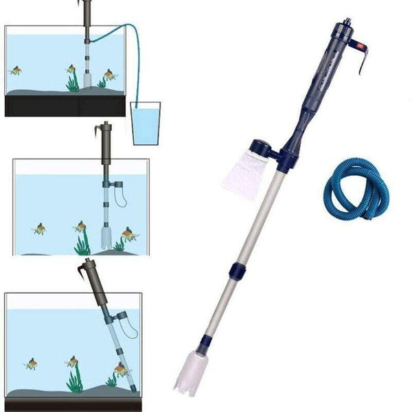 Battery Powered Aquarium Gravel Cleaner With Adjustable Siphon And Filter Bag Aquariums