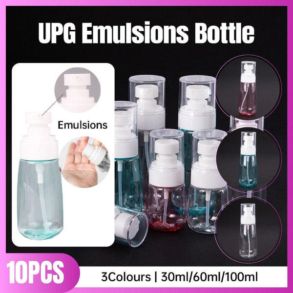 10Pcs Travel Emulsion Dispenser Bottle Press Pump Reusable Containers Blue 100Ml Travel Bottles & Containers
