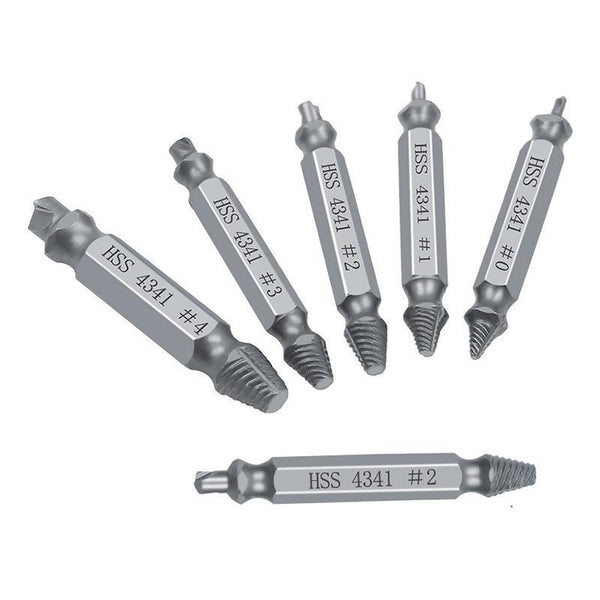 6Pcs Damaged Screw Extractor Set Easy Out Broken Drill Bit Remover Kit Speed Drill Bits