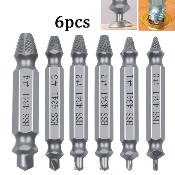 6Pcs Damaged Screw Extractor Set Easy Out Broken Drill Bit Remover Kit Speed Drill Bits