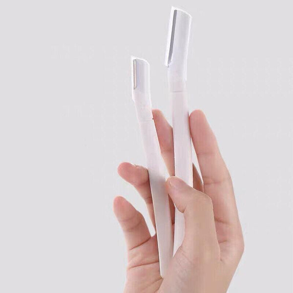 3Pcs Eyebrow Razor Set Facial Trimmer Shaver Blade Hair Remover Beauty Tool White+Clear Razor+Scissor Women's Shavers